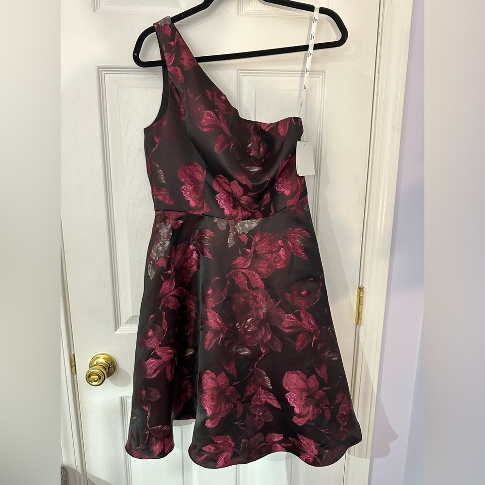 NWT DB Studio Burgundy Floral Dress (6)